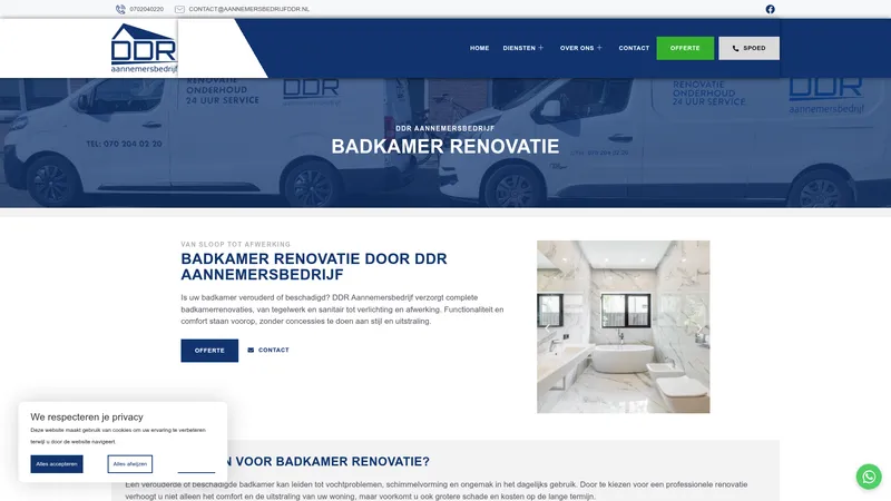 Website van Aannemersbedrijf DDR