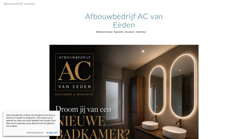 Website van Afbouwbedrijf AC van Eeden
