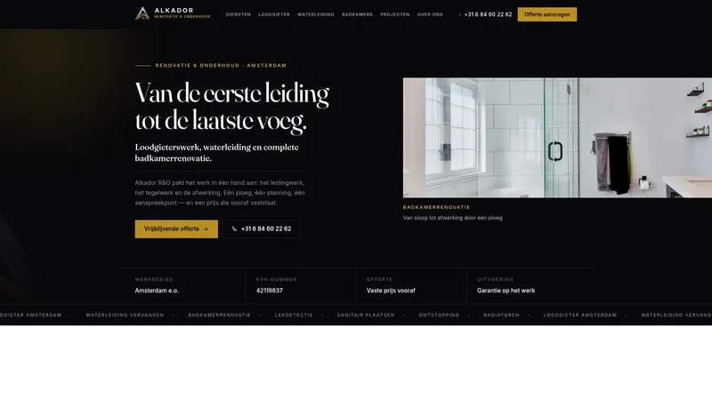 Website van Alkador R&O