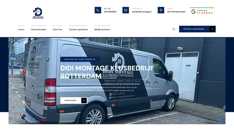 Website van Allround Klusbedrijf DIDI MONTAGE