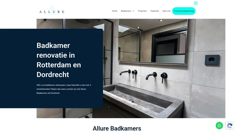 Website van Allure Badkamers