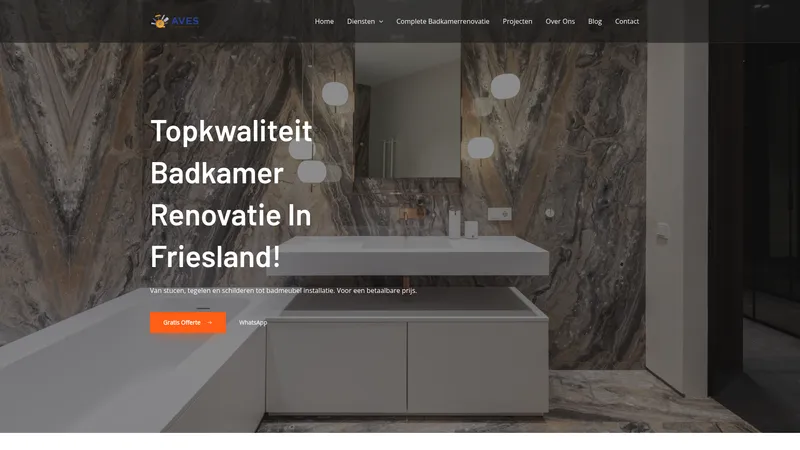 Website van Aves Badkamer Renovatie