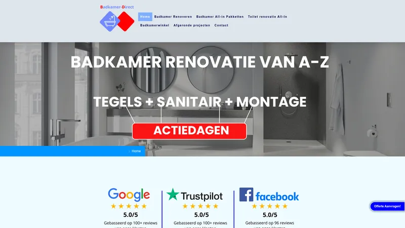 Website van Badkamer-Direct - Spijkenisse