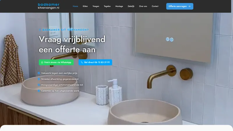 Website van Badkamer Kitten & Voegen Alphen aan den Rijn