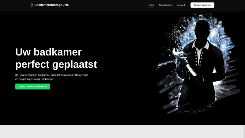 Website van badkamermontage jml design