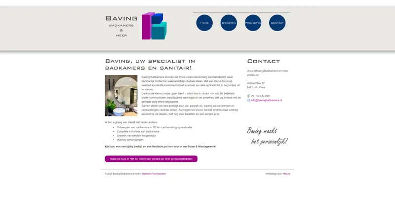 Website van Baving Badkamers en meer: Klusbedrijf en Montagebedrijf uit Vries (Regio Assen - Drenthe)