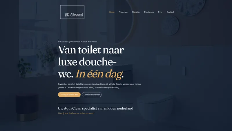 Website van BD Allround Badkamer&Meer