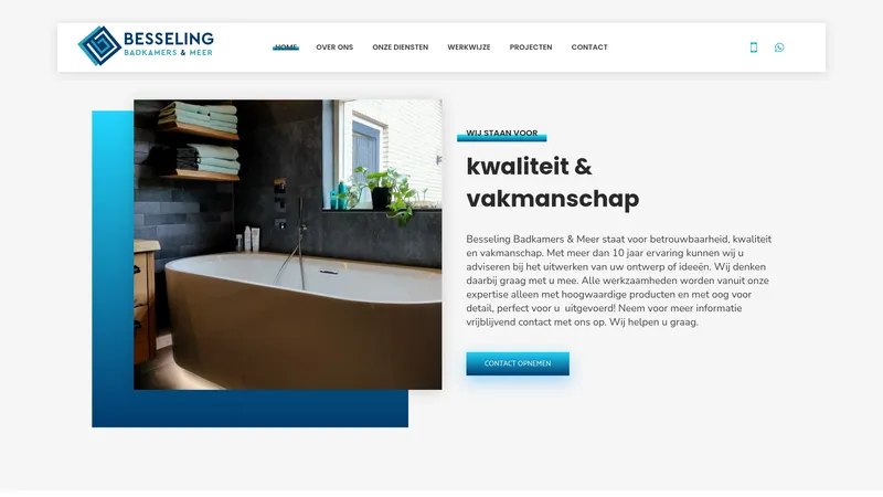 Website van Besseling Badkamers en Meer