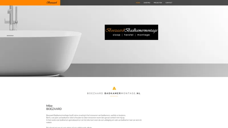 Website van Boezaard Badkamermontage