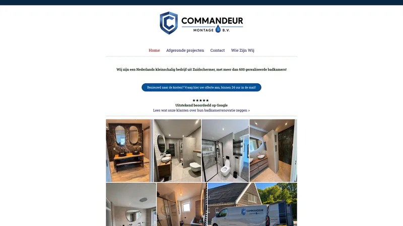 Website van Commandeur Montage B.V.