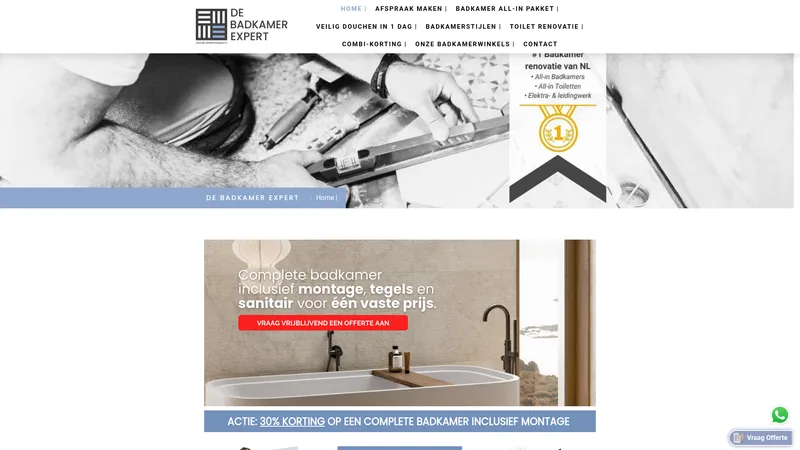 Website van De Badkamer Expert | Zwijndrecht