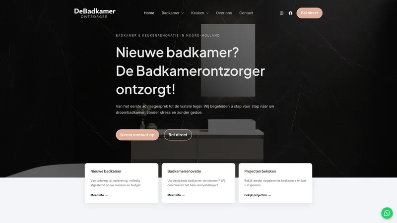 Website van De Badkamer Ontzorger
