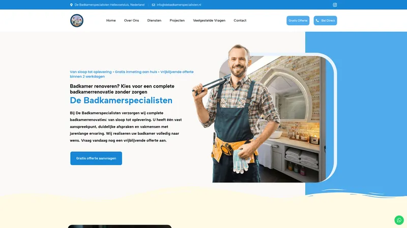 Website van De Badkamerspecialisten