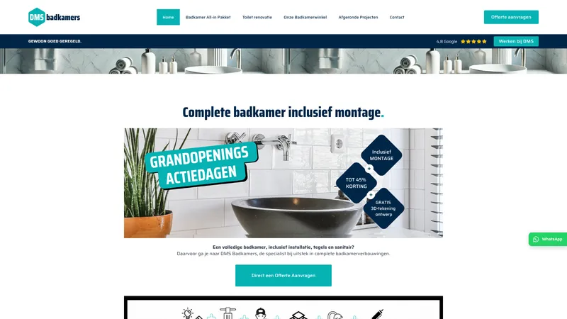 Website van DMS Badkamers