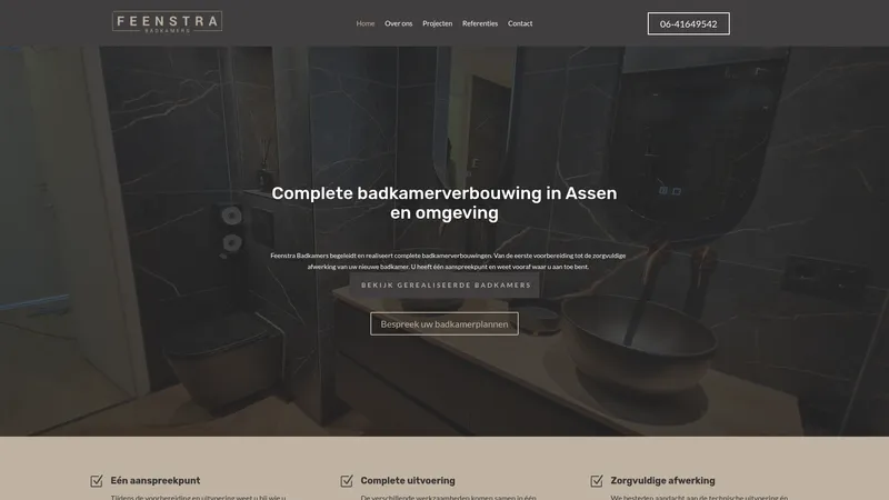 Website van Feenstra badkamers