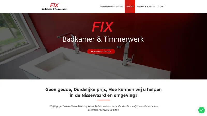 Website van Fix-Badkamer en Timmerwerk