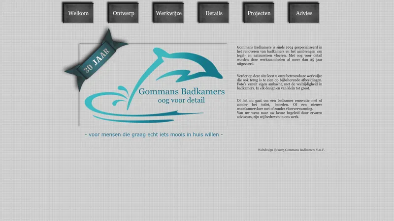 Website van Gommans Badkamers V.O.F.