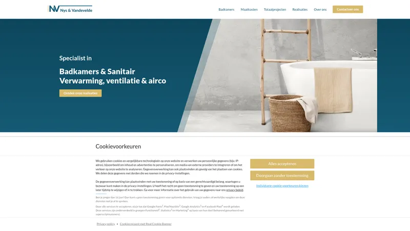 Website van Group Nys & Vandevelde