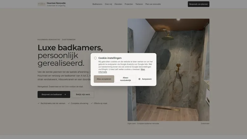 Website van Huurman Renovatie en Verbouw