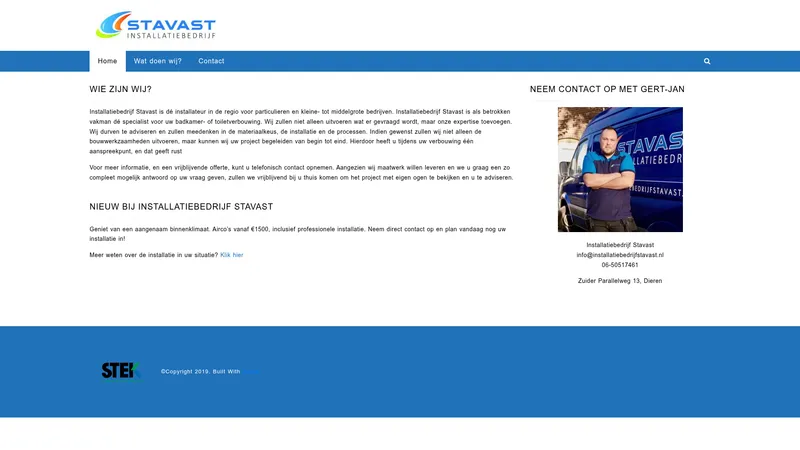 Website van Installatiebedrijf Stavast