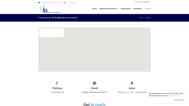 Website van JB Badkamerrenovatie