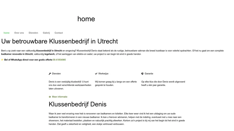 Website van Klussenbedrijf Denisđź›