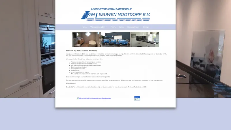 Website van Loodgieters- en Installatiebedrijf van Leeuwen Nootdorp