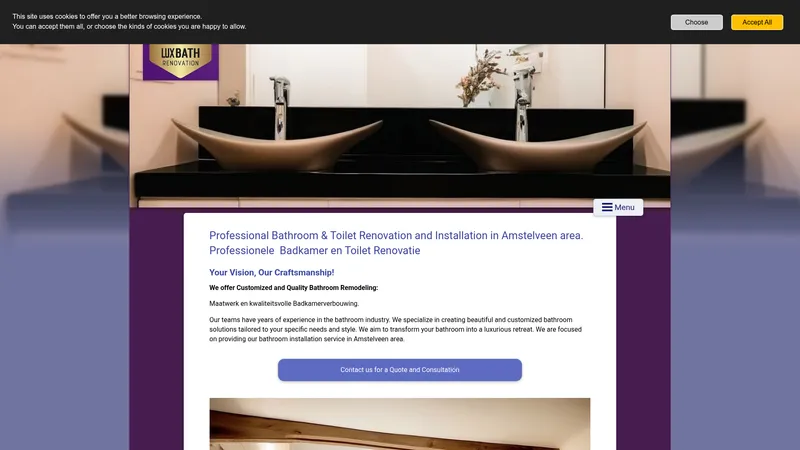 Website van Lux.Bath.Renovation