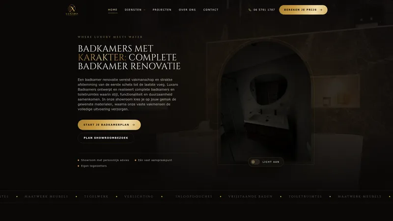 Website van Luxaro Badkamers | Badkamer renovatie Spijkenisse
