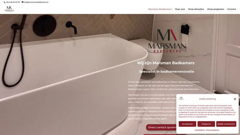 Website van Marsman Badkamers