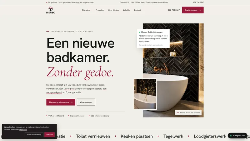 Website van Menbo Vastgoedzorg