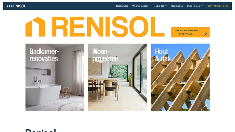 Website van Renisol Badkamers