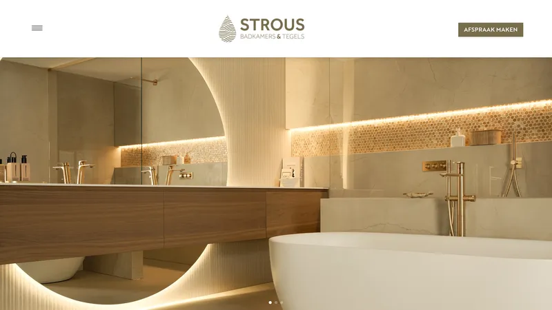 Website van Strous Badkamers & Tegels