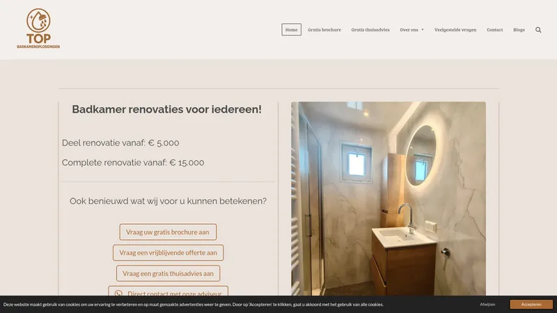 Website van Top badkameroplossingen