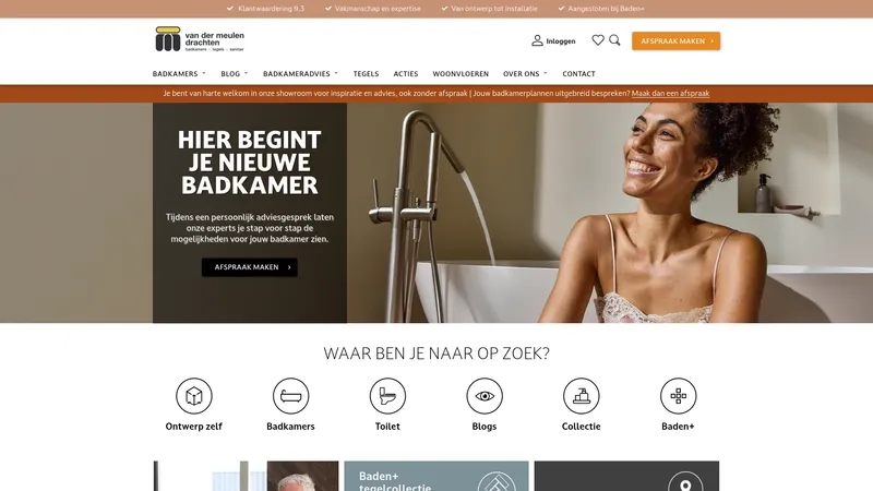 Website van Van der Meulen badkamers Drachten | badkamers Drachten | Baden+