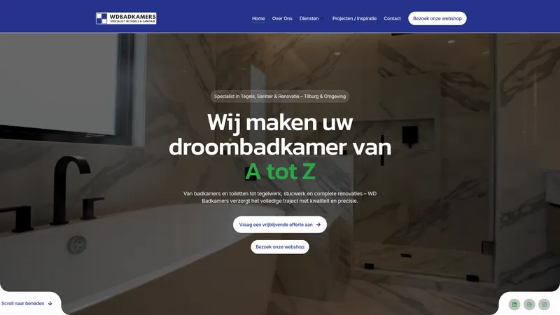 Website van WD Badkamer Specialist