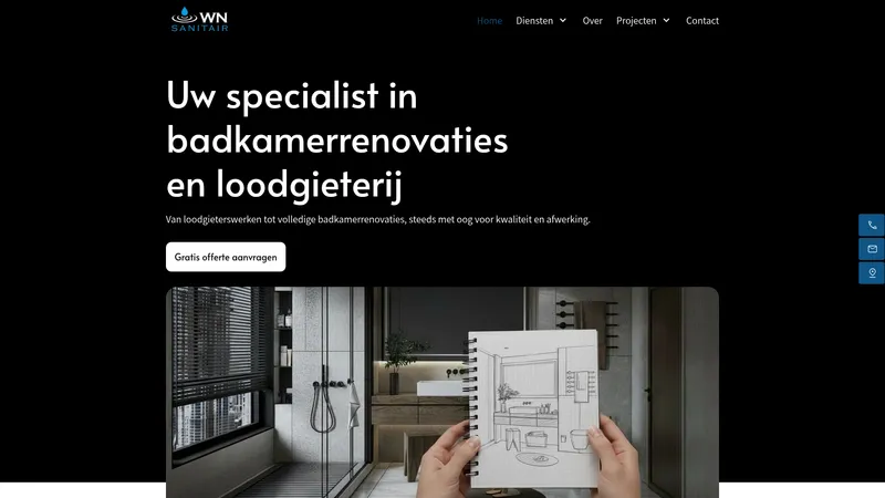Website van WN Sanitair BV