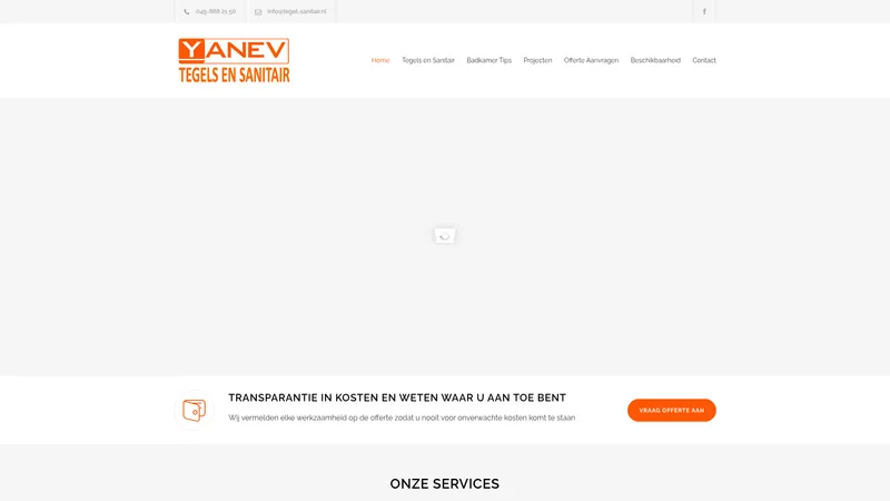Website van Yanev Tegels En Sanitair VOF