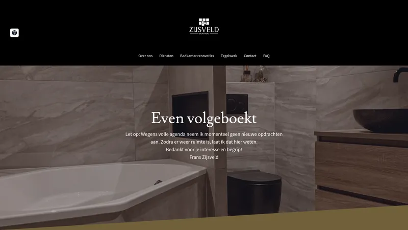Website van Zijsveld Badkamers en Tegelwerken